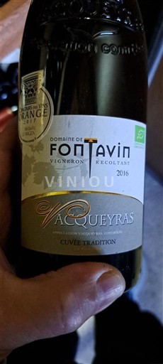 Rhônen laakso Vacqueyras Domaine Fontavin Tradition 2016
