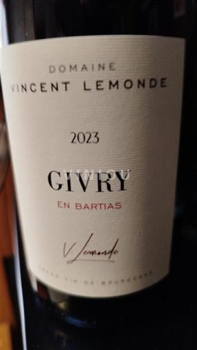 Burgundija Givry Domaine Vincent Lemonde En Bartias 2023