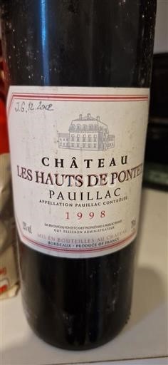 Bordeaux Pauillac Château Les Hauts de Pontet 1998