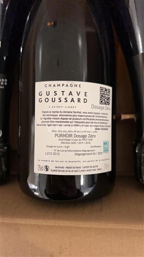 Champagne Sâm-panh Gustave Goussard Dosage Zéro Không niên vụ