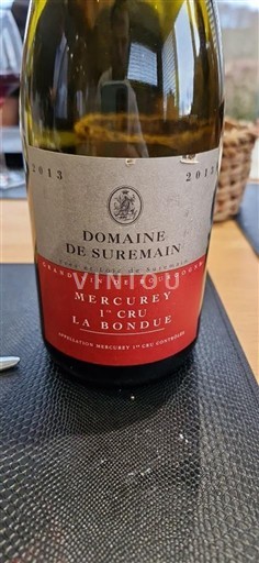 Burgundy Mercurey Premier Cru Domaine Suremain La Bonduë 2013