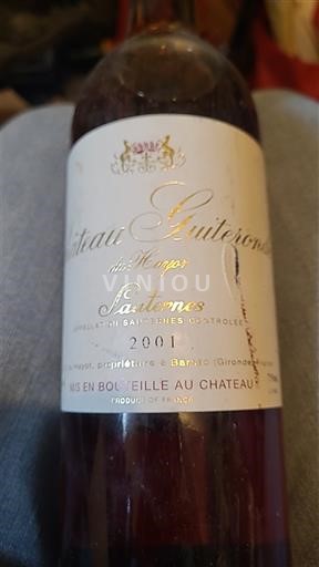 Bordeaux Sauternes Château Guiteronde du hayot 2001