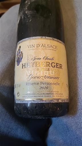 Alsacia Jean Claude Heyberger & Fille Réserve Personnelle 2010