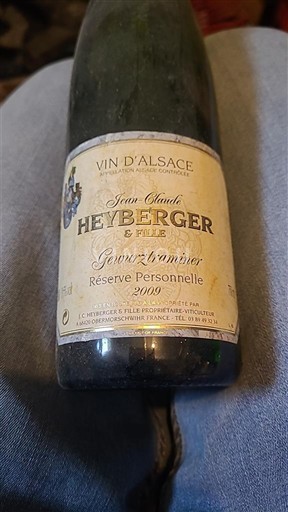 Alsazia Non specificato Jean-Claude Heyberger & Fils Réserve Personnelle 2009