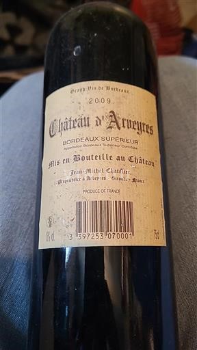 Bordeaux Bordeaux Supérieur Château Arveyres 2009