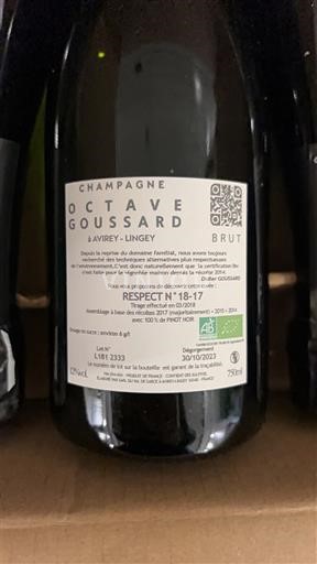 Champagne Champagner Octave Goussard Respect n°18-17 Ohne Jahrgang
