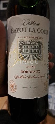 Bordeaux Château Bayot La Cour 2020