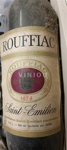 Bordeaux Saint-Émilion Rouffiac 1978