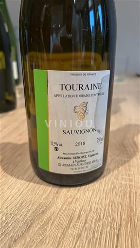 Dolina Loare Touraine Alexandre Benoist Sauvignon 2018