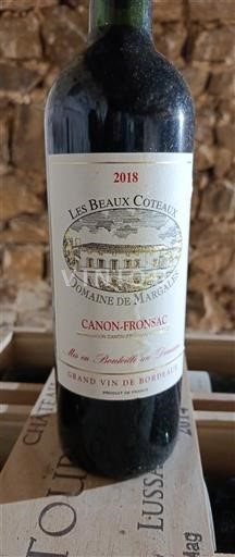 Bordeaux Canon-Fronsac Domaine Margalleau Les Beaux Coteaux 2018