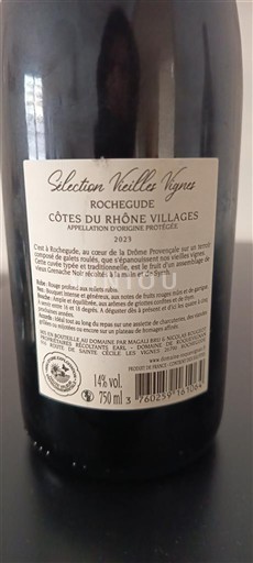 Vallée du Rhône Côtes-du-rhône-villages Rochegude Sélection Vieilles Vignes 2023