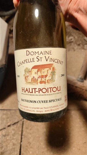 Poitou-Charentes Haut-poitou Domaine Chapelle St Vincent Sauvignon Spéciale 2003