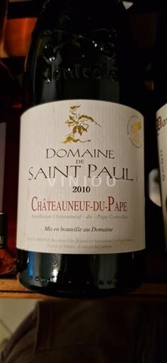 Rhônen laakso Châteauneuf-du-Pape Domaine Saint Paul 2010