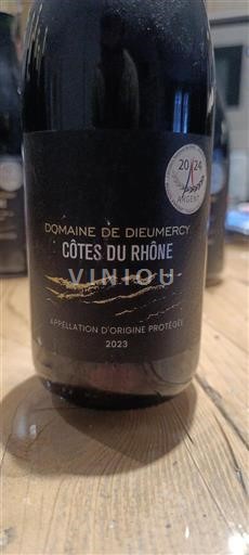 Viner Rouge sec Domaine Dieumercy 2023 Frankrike Rhônedalen Côtes du Rhône AOC