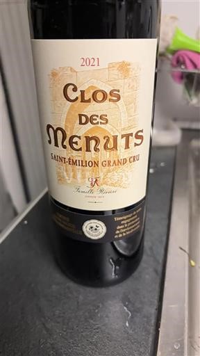 Bordeaux Saint-Émilion Grand Cru Grand Cru Clos des Menuts 2021