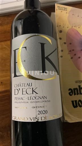 Bordeaux Pessac-Léognan Château Eck 2020