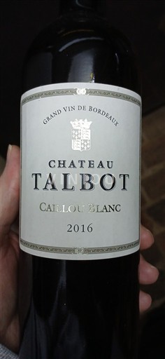 Bordeaux Château Talbot Caillou Blanc 2016