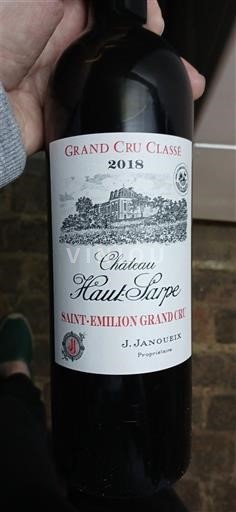 Bordeaux Saint-Émilion Grand Cru Grand Cru Château Haut-Sarpe 2018