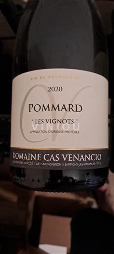 Burgundi Pommard Domaine Cas Venancio Les Vignots 2020
