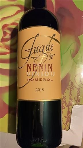 Bordeaux Pomerol Château Nénin Fugue de Nénin 2018