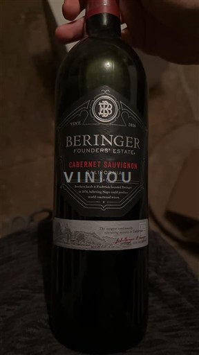 Wines Rouge sec Founders' Estate Beringer 2018 USA California AVAs Unspecified AVA