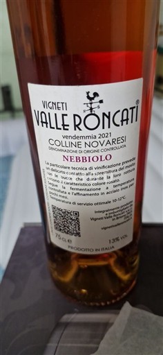 Piémont Colline Novaresi Valle Roncati Nebbiolo rose' 2021