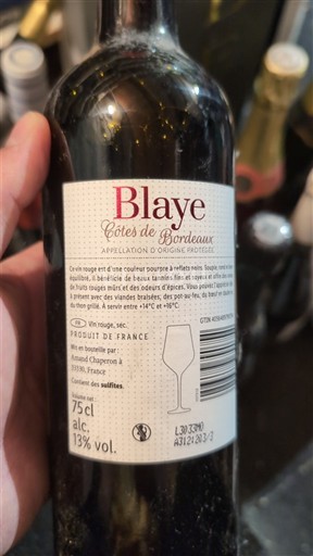 Burdeos Blaye-Côtes de Burdeos Amand Chaperon 2021