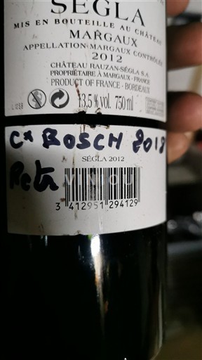 Bordeaux Margaux Rauzan-Ségla Ségla 2012