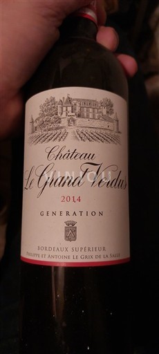 Bordeaux Bordeaux Supérieur Château Le Grand Verdus Génération 2014