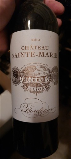 Bordeaux Château Sainte Marie Alios 2014