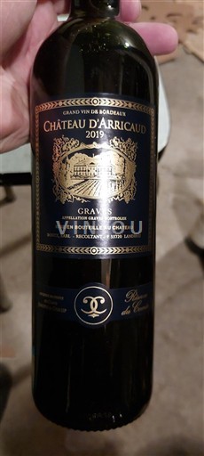 Bordeaux Graves Château Arricaud Réserve du comte 2019