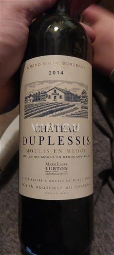 Bordeaux Moulis-en-Médoc Château Plessis 2014