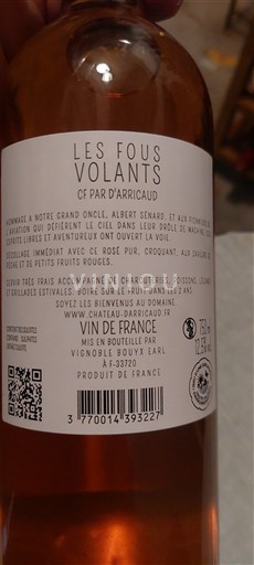 Bordeaux Château Arricaud Les Fous Volants CF 2021