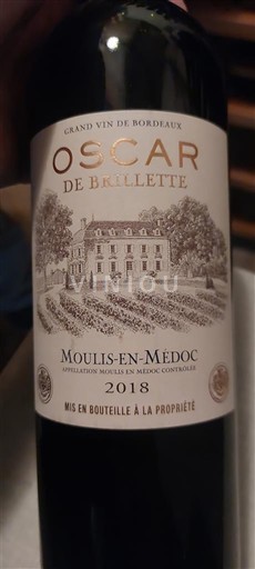 Bordeaux Moulis-en-Médoc Château Brillette Oscar de Brillette 2018