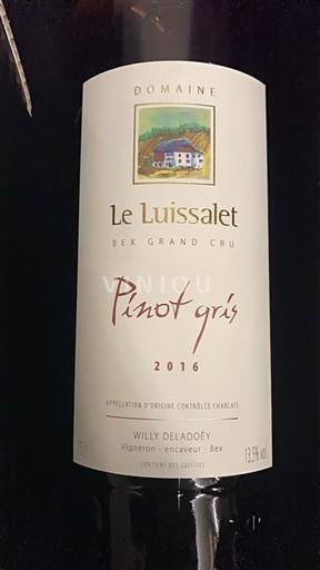 Vaud Chablais AOK Grand Cru Domaine Le Luissalet Pinot gris 2016