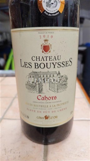 Rượu vang Rouge sec Château Les Bouysses 2010 Pháp Tây Nam Cahors AOC