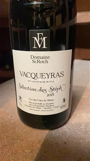 Thung lũng Rhône Vacqueyras Domaine St.Roch Sélection des Stéph 2018