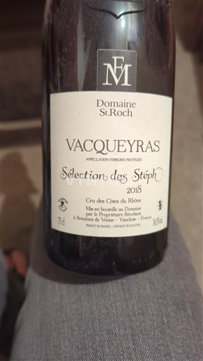 Thung lũng Rhône Vacqueyras Domaine St.Roch Sélection des Stéph 2018