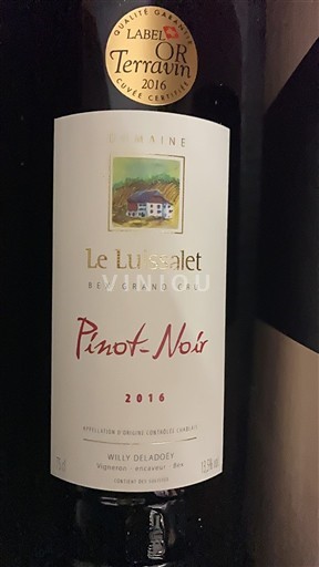 Valais Đại Trứ. Grand Cru Domaine Le Luisalet Pinot Noir 2016