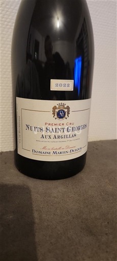 Burgundija Nuits-Saint-Georges Premier Cru Domaine Martin-Dufour Aux Argillas 2022