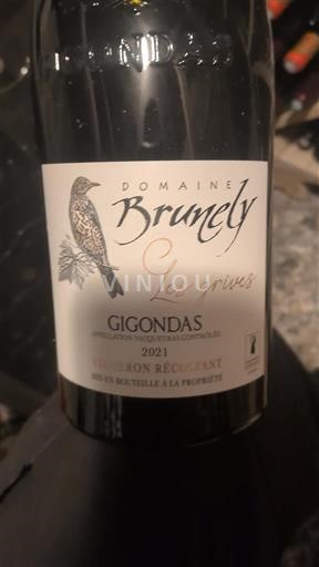 Vallée du Rhône Gigondas Domaine Brunely Les grives 2021