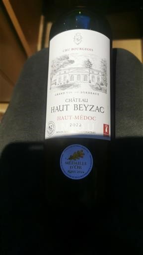 Bordeaux Haut-Médoc Cru Bourgeois Château Haut Beyzac 2022