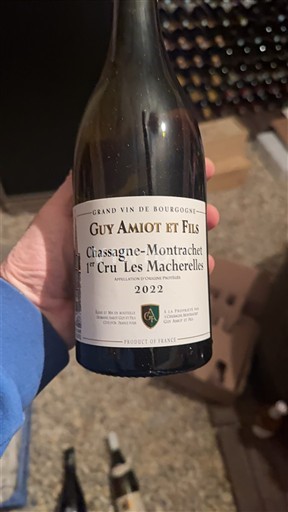 Burgundija Chassagne-Montrachet Premier Cru Guy Amiot et Fils Chassagne-Montrachet 1er Cru Les Macherelles 2022