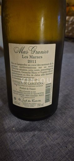 Languedoc Languedoc-ylängöt Mas Granier Les Marnes 2011