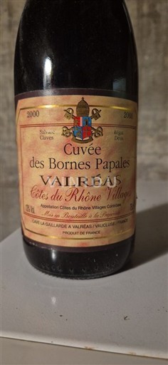 Rhônevallei Côtes-du-rhône-villages Cave La Gaillarde des Bornes Papales 2000