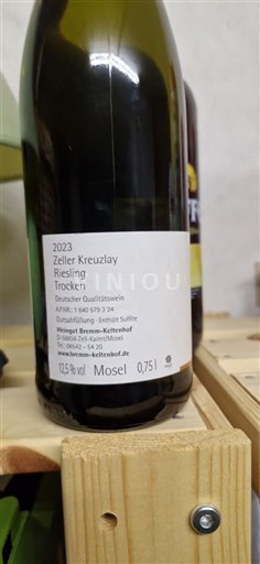 Mosela Weingut Bremm-Kettern Zeller Kreuzlay Riesling Trocken 2023