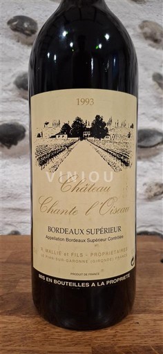 Bordeaux Bordeaux Supérieur Château Chante l'Oiseau 1993