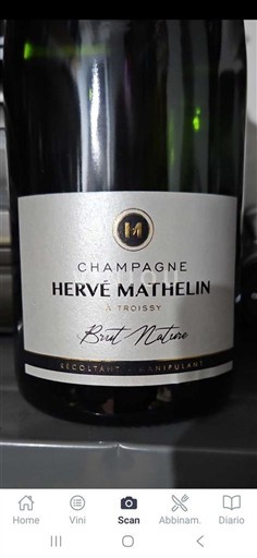 Rượu vang sủi bọt Blanc brut-nature Brut Nature Hervé Mathelin Non millésimé Pháp Champagne Sâm-panh AOC