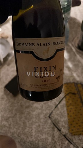 Borgogna Fixin Domaine Alain Jeanniard En Combe Roy 2016