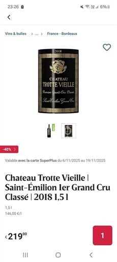 Bordeaux Saint-Émilion Premier Cru Château Trotte Vieille 2018